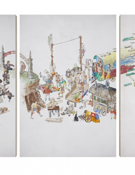 THE MAIN ATTRACTION – WATERCOLORS ON WOODEN PANEL